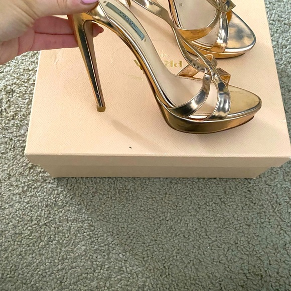 Authentic PRADA Metallic Bronze Sandals size 38.5, they run small! - Picture 5 of 8